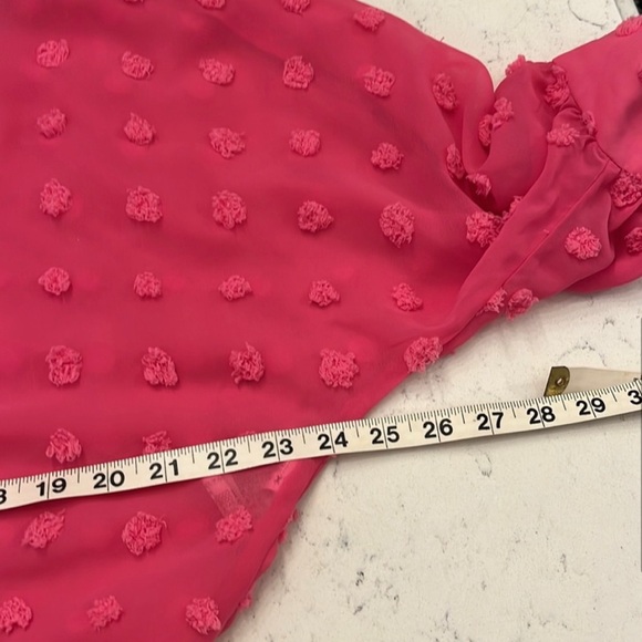 Zara Hot Pink Polka Dot Blouse size S - Picture 4 of 7
